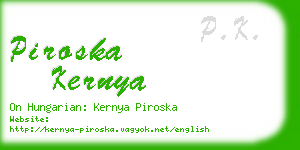 piroska kernya business card